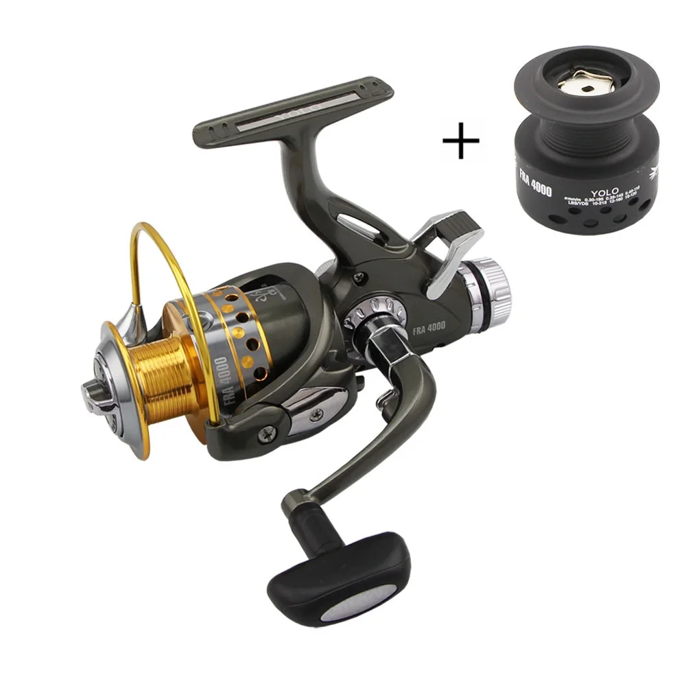 

HiUmi Dual Brake Feeder Spinning Reel Plus Extra Spool Fishing Reel Bait Runner 10BB Double Drag FRA6000