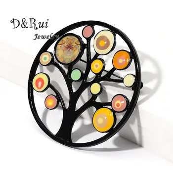 

Tree of Life Brooches & Pins Women's Fashion Enamel Large Plant Jewelry Brooch Badge Pin Accessories for Women Girls Clothing