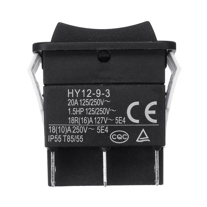 1pc HY12-9-3 6 Pins Industrial Electric Rocker Switch 125/250 V Push Button Switch ON-OFF-ON Power Switch