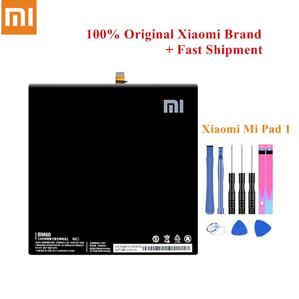 Оригинальная батарея для планшета BM60 для Xiaomi Pad 1 mi Pad 1 mi pad1 A0101 6520/6700mAh полная емкость встроенный аккумулятор+ Бесплатные инструменты
