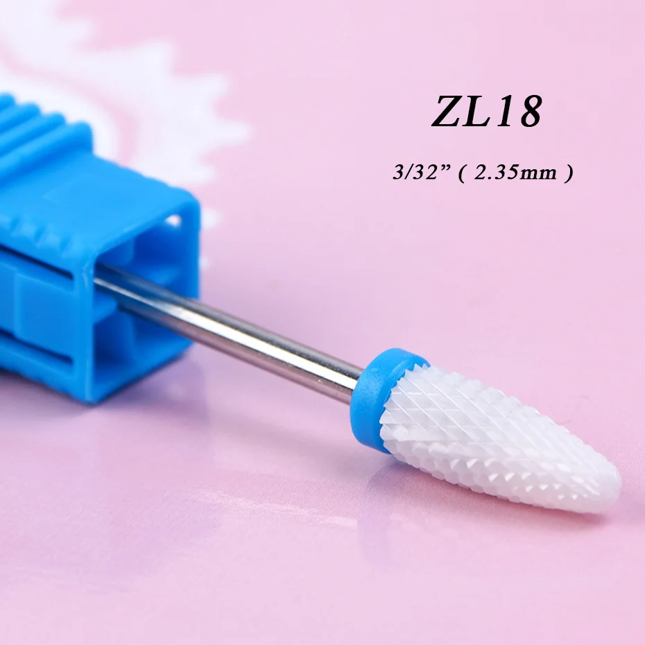 1 шт. керамические фрезы для электрических ногтей сверла алмазные фрезы твердосплавные фрезы УФ-гель для удаления маникюрных инструментов BEZL01-25 - Цвет: ZL18