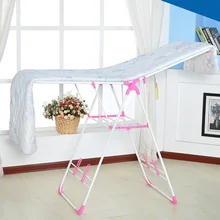 Складная вешалка для одежды на полу, передвижная напольная вешалка для одежды, Балконная воздушная вешалка для одежды, домашняя вешалка для детской одежды