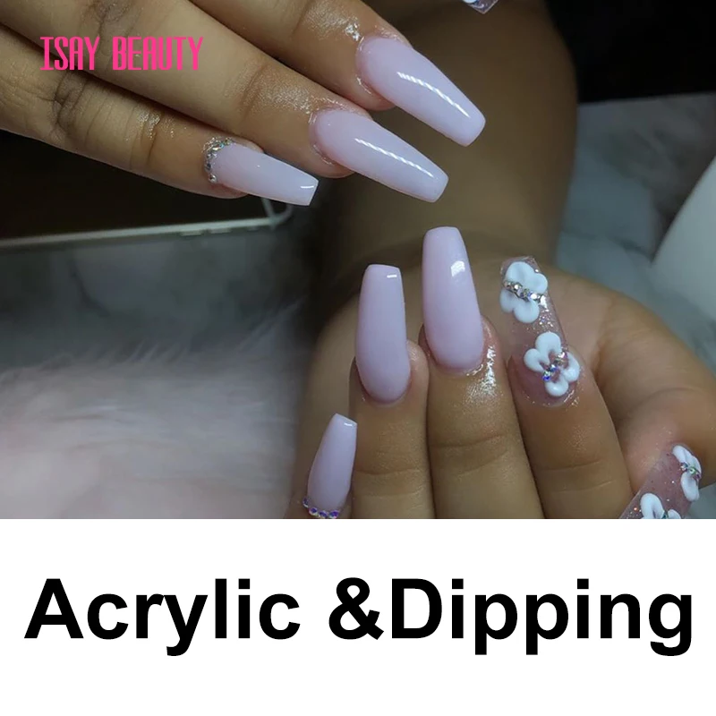 

ISAYBEAUTY acrylic nail kit set acrylic liquid powder 1oz extension nails easy apply no need light cure acrylic powder set