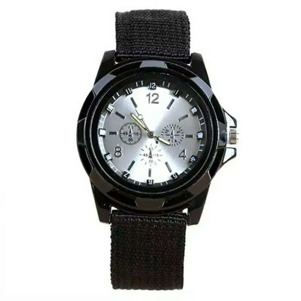 

Sergeant waterproof watch woven canvas strap men's luminous watch Personalized Leather Wrist Bracer Japan Movement Watch