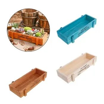

Vintage Wooden Succulent Wooden Box Ornaments For Household Rectangular Retro Wooden Succulent Flower Pots
