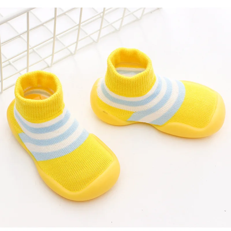 Детская обувь унисекс; обувь для малышей на мягкой резиновой подошве; нескользящие вязаные ботиночки