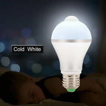 

1x PIR Motion Sensor Bulb E27 12W LED Lamps Infrared Auto Energy Saving Light Motion Sensor Lamp For Home Saftey Light LED Bulb
