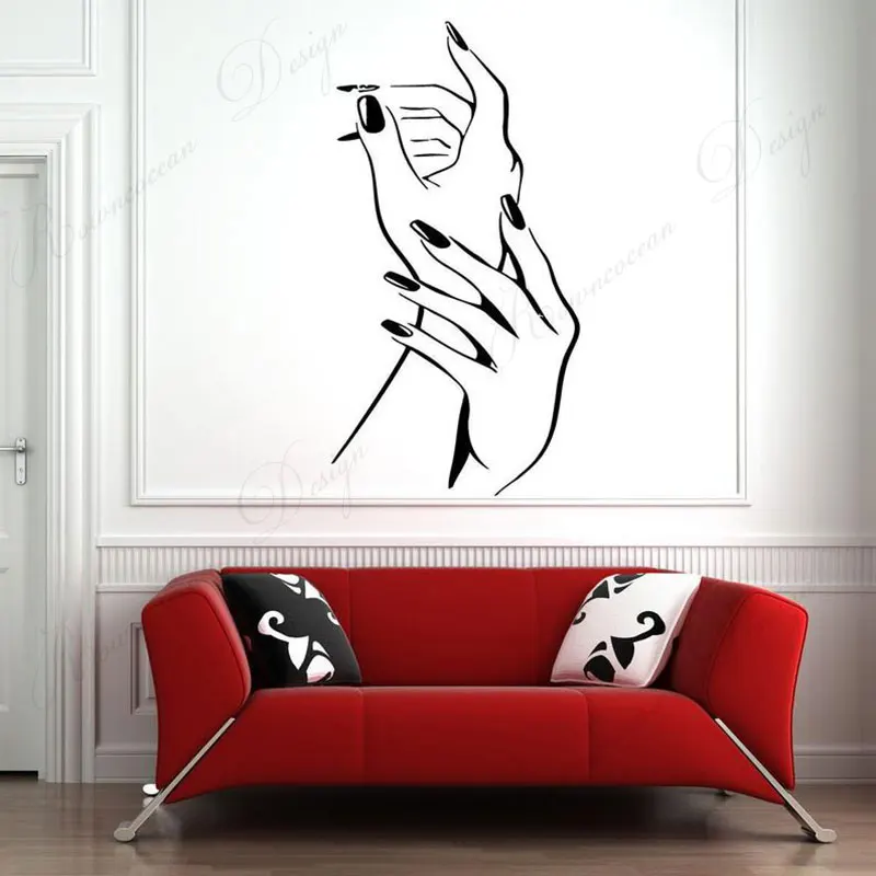 

Nail Salon Wall Decals Manicure Pedicure Window Sticker Beauty Salon Spa Decor Removable Self-adhesive Murals Wallpaper 4234