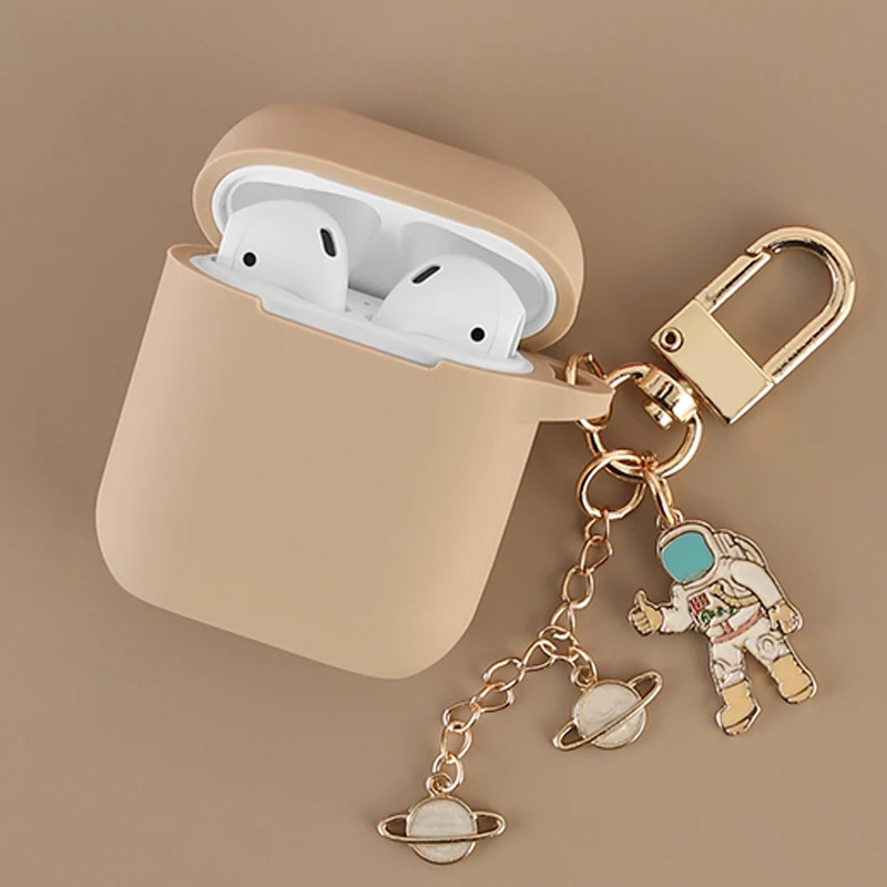 Силиконовый чехол с космическим космонавтом для Apple Airpods 1, 2, аксессуары, защитный чехол, сумка, чехол для наушников, брелок для ключей - Цвет: 01