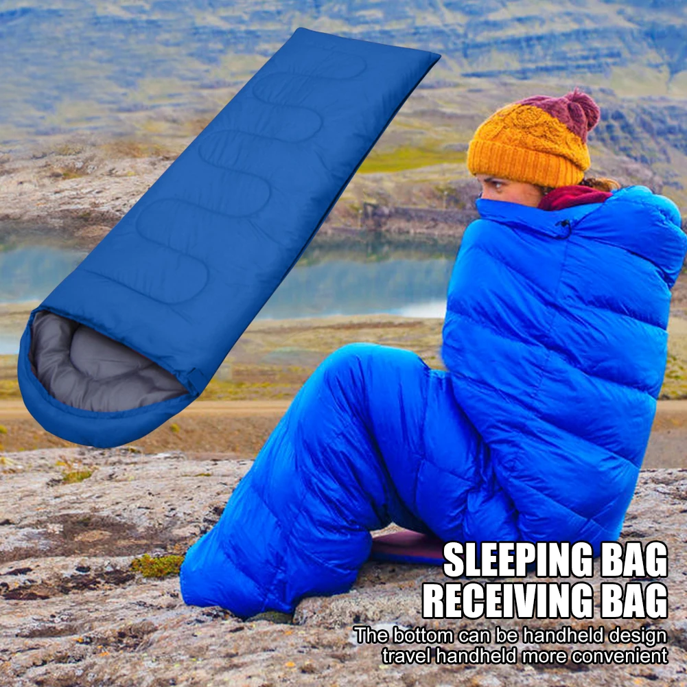 Sleeping Bag Waterproof Single Person Camping Hiking Case Envelope Zip 4 Season