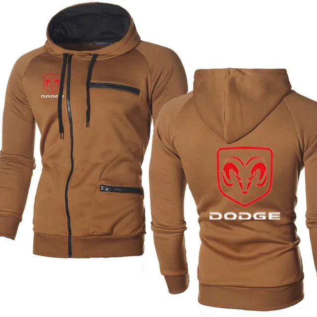 Мужская куртка для Dodge с логотипом автомобиля, толстовка с капюшоном, модная весенняя Осенняя флисовая хлопковая толстовка на молнии, толстовки в стиле хип-хоп, Harajuku, мужская одежда - Цвет: as picture