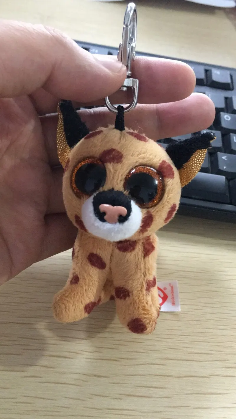 Ty Big Eyes плюшевая гречиха коричневая Рысь кошка кукла для ключей, игрушка