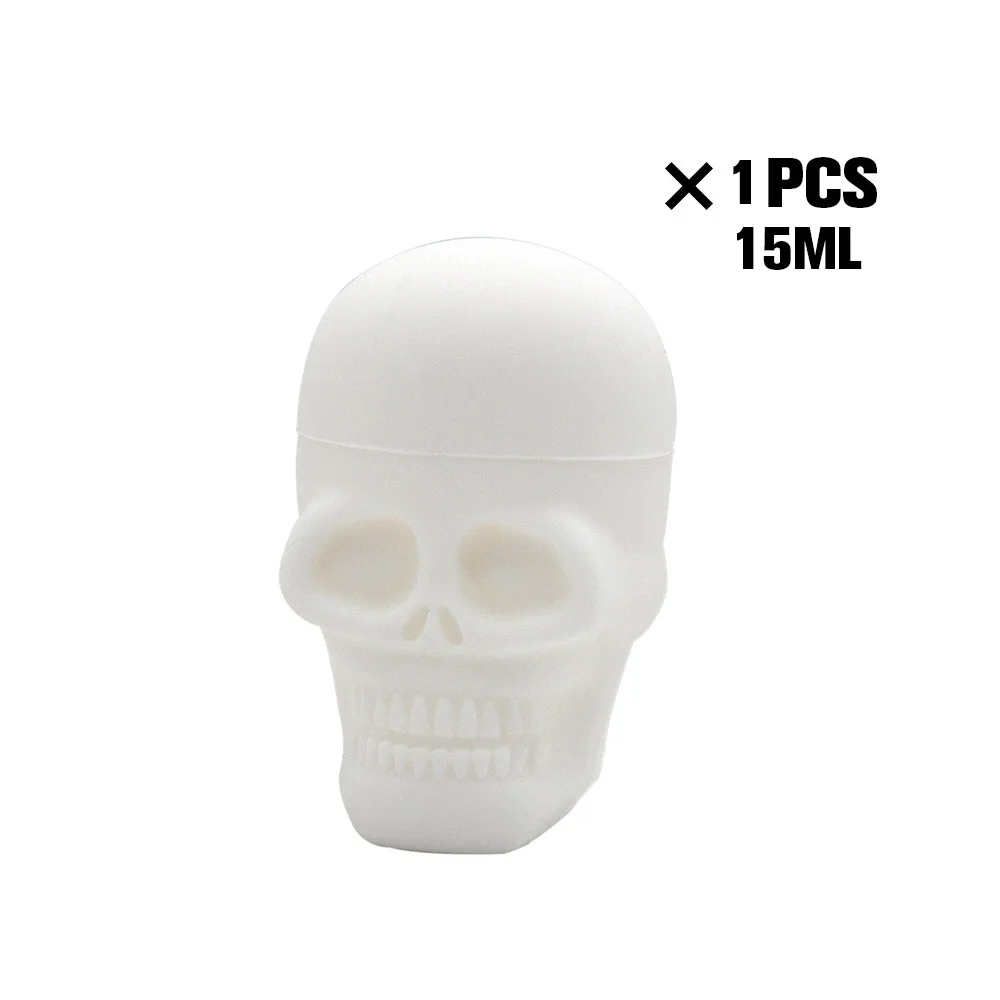 White-15ML 2 размеры силиконовый контейнер антипригарное силиконовые баночки контейнеры для хранения масла ящик для банки контейнер Череп Форма - Цвет: White-15ML