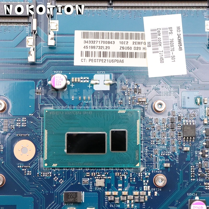 NOKOTION для ноутбука hp 15-R Motheboard 15,6 дюймов 760970-501 760970-001 ZSO50 LA-A992P основная плата I5-4210U процессор GT820M GPU