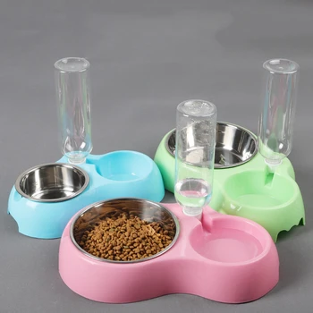 

Dual Port Dog Automatic Water Dispenser Feeder Utensils Bowl For Cat Food Dish Pet Bowl Small Dog Drinking Bowls Kitten Kettle