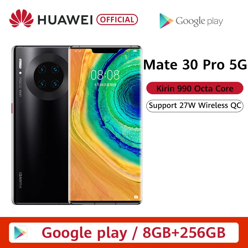 Оригинальный смартфон huawei mate 30 Pro 5G Kirin990 40MP Тройная камера s 32MP фронтальная 6 53