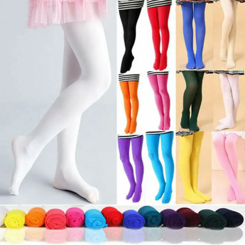 Lindo niños niñas Color caramelo medias altas calcetines de seda medias de baile Ballet niños niña pantimedias sólidas 1-9 años