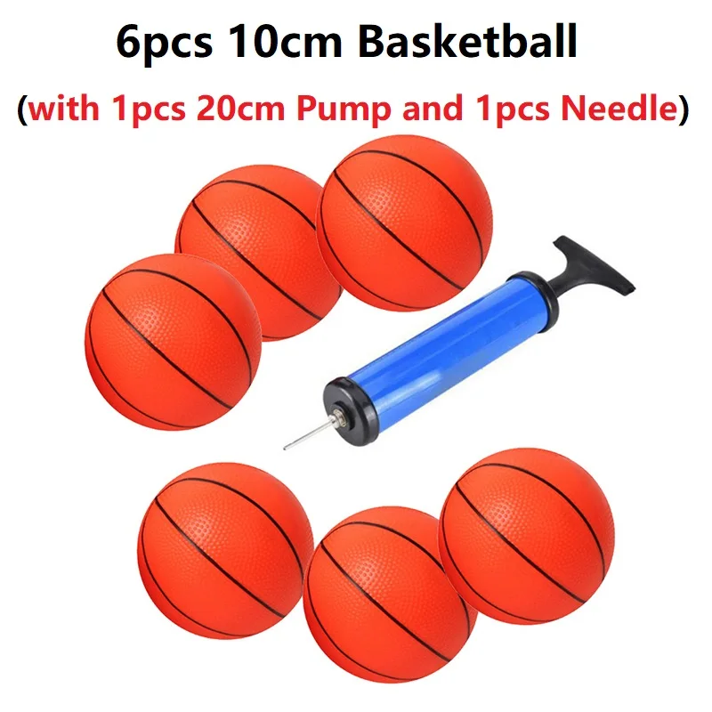 6pcs 10cm Sporting Basketball Small Mini Inflatable With Pump Kids Sports Toys 