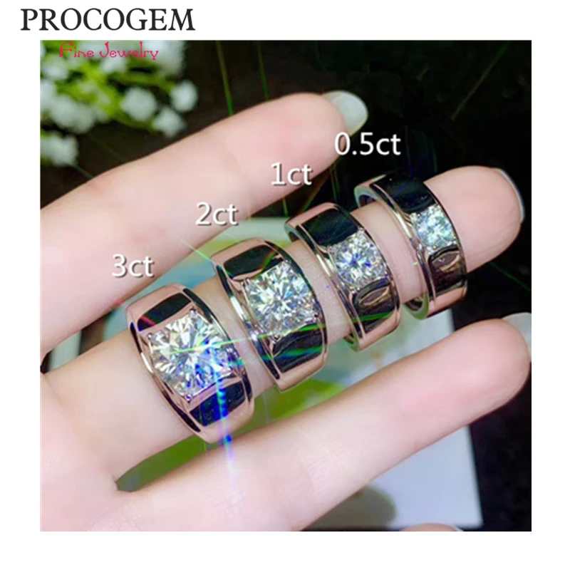 

Moissanite Men Rings 0.5c1ct 2ct 3ct VVS Excellent Brilliance Rings Engagement Rings 925 Sterling silver Fine Jewelry #678
