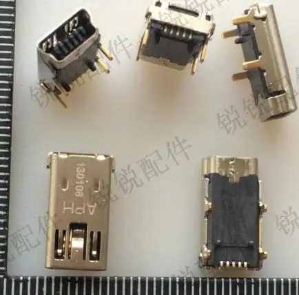 Темно-серый 5 шт. USB Гнездо USB интерфейс разъем USB Зарядка разъем UT1111C-1340S-7H - Цвет: Темно-серый
