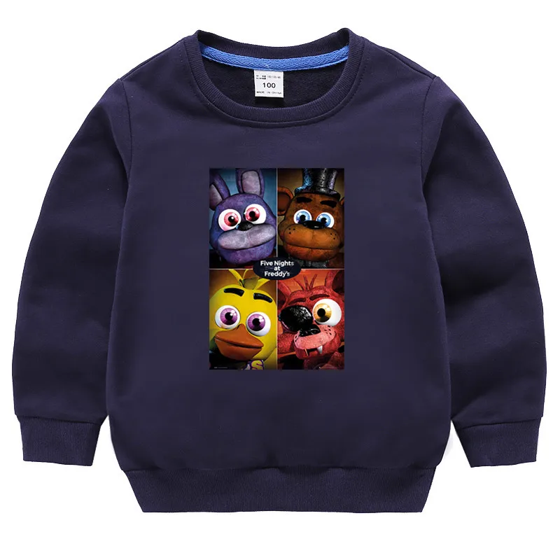 Детский свитер Five Nights At Freddy, детский осенне-зимний свитер, толстовка с капюшоном, Рождественская черная одежда в пятницу, подарок - Цвет: T127U-deepblue