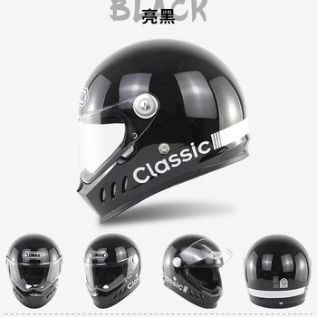 

Original Retro Full Face casco capacete moto Dot/GB Approved Shiny Racing Helmets Motorcycle Helmet For Soman SM801