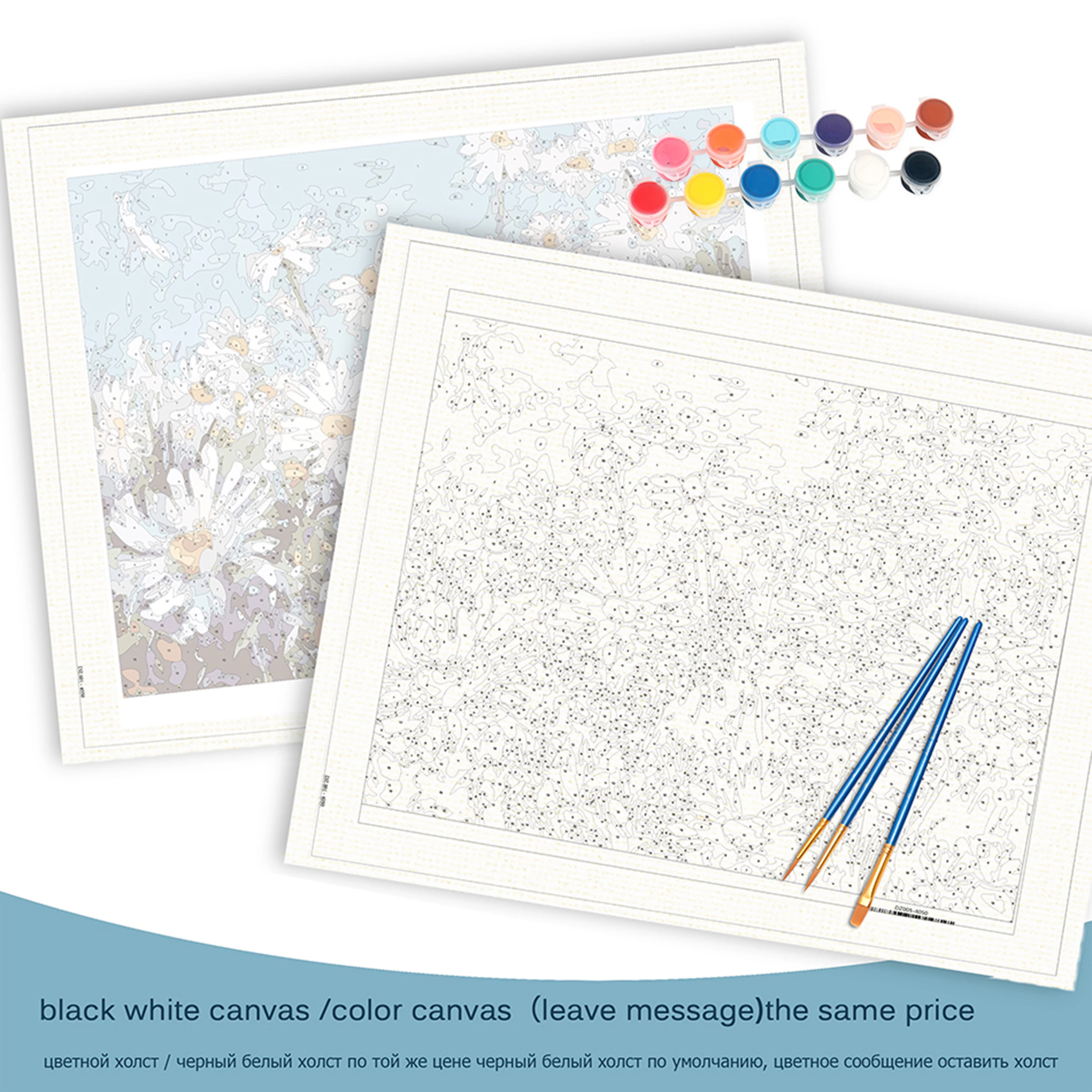 Frame White Flowers DIY Painting By Numbers Modern Wall Art Picture Acrylic Paint Unique Gift For Home Decor 40x50cm Artwork