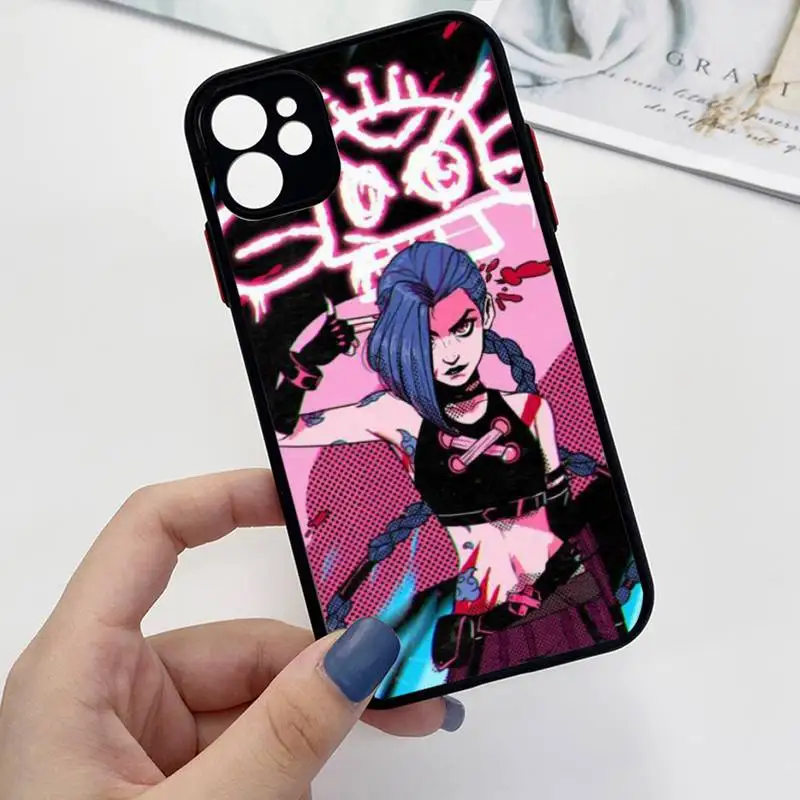 Arcane jinx Phone Case For iPhone 13 12 11 Mini Pro XR XS Max 7 8 Plus X Matte transparent Back Cover