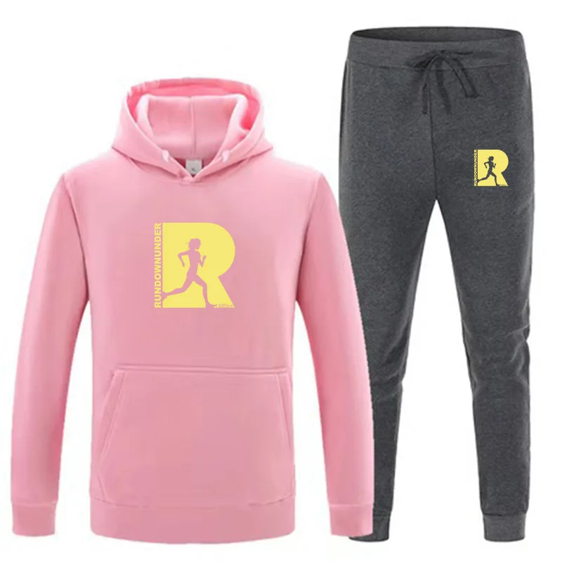 

Winter men's and women's unisex 2-piece hooded trousers running men's printed sportswear hooded sweatshirt trousers two-piece sp