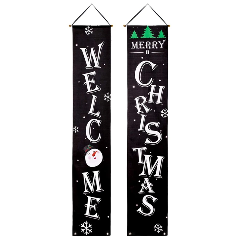 

SZS Hot Christmas Porch Sign Welcome and Merry Christmas Hanging Sign for Holiday Home Indoor Outdoor Porch Wall Christmas Decor