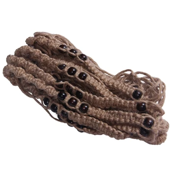 

4Pcs Macrame Plant Hanger,Indoor Outdoor Hanging Planter Net Basket Cotton Rope With Beads For Succulents, Cacti, Herbs, Small