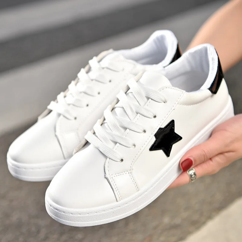 

Spring Flat Heel Lace-up Travel Casual New Style Students Flat White Shoes round-Toe Rubber New Style Korean-style Fashion 314