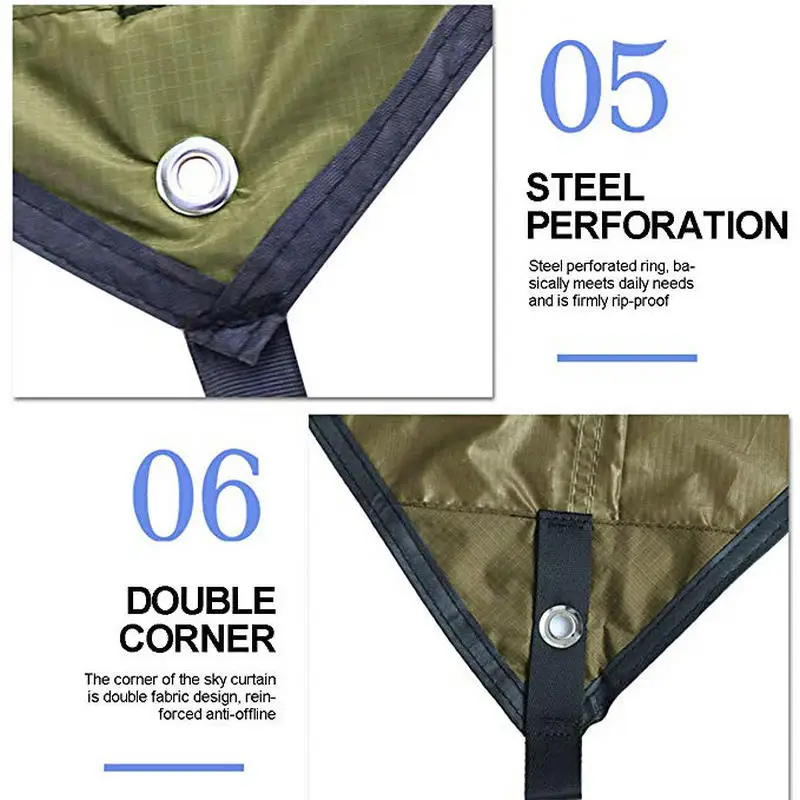 Rhombus Waterproof Tarp Tent Shade Outdoor Camping Hammock Rain Fly UV Garden Awning Canopy Sunshade 350x280cm camping tent sun shade sail waterproof tarpaulin waterproof tarp tarpaulin rain cover ultralight tarp camping canopy