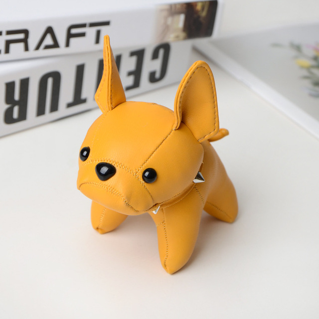 Bulldog Keychains Faux Leather Puppy Doll Key Rings Hanging Pendant Key Holder French Bulldog Charm Bags Decor Car Trinket