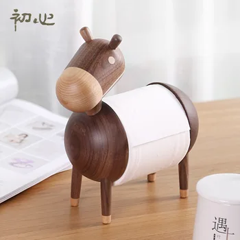 

Northern European-Style Creative Tissue Holder Household Solid Wood zhi jin zuo Roll Stand Hole Punched Bathroom Living Room Kit