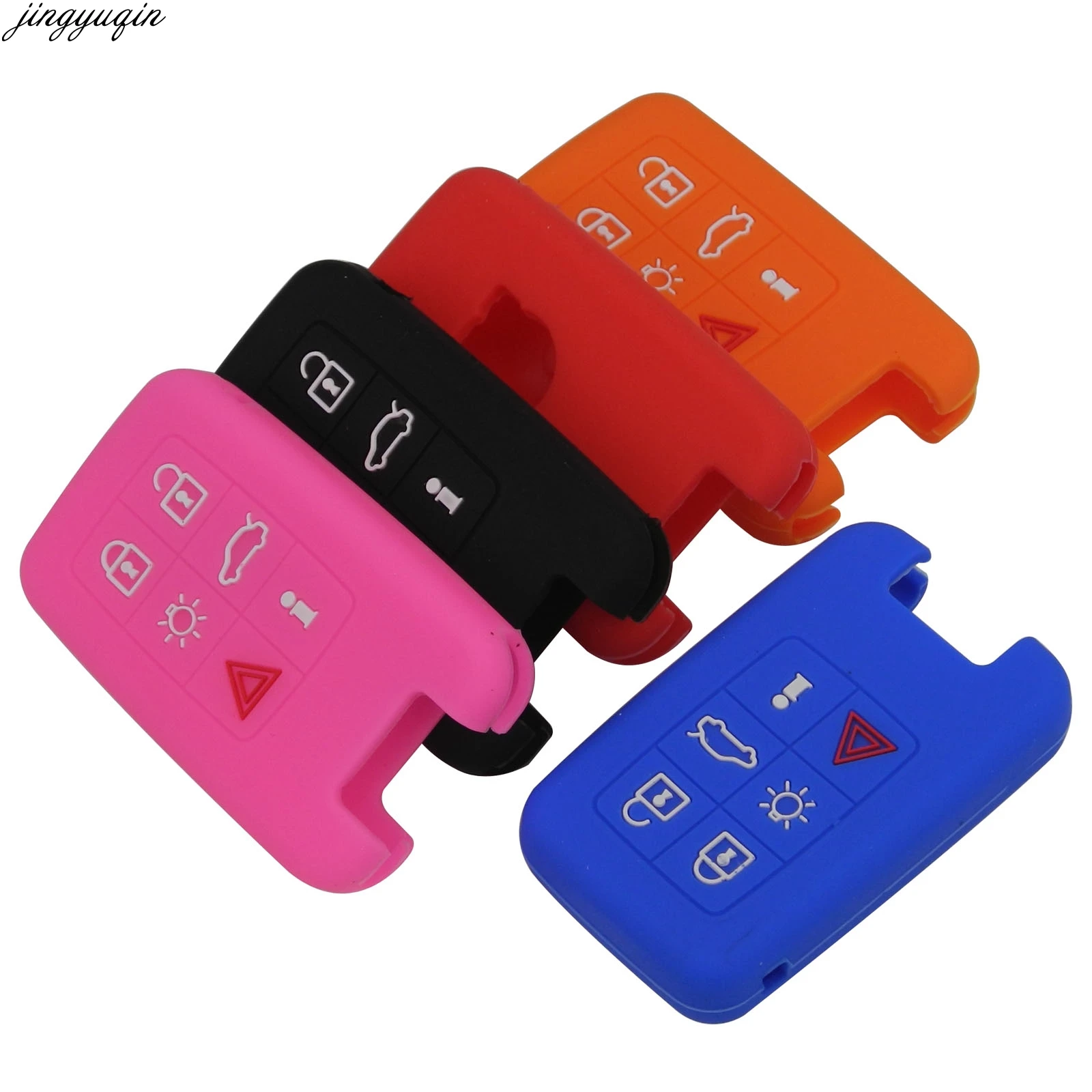 jingyuqin 10pcs 6 Button Silicone Keyless Entry Smart Key Holder Case Cover For Volvo S60/S80/V60/XC60/XC70 | Автомобили и