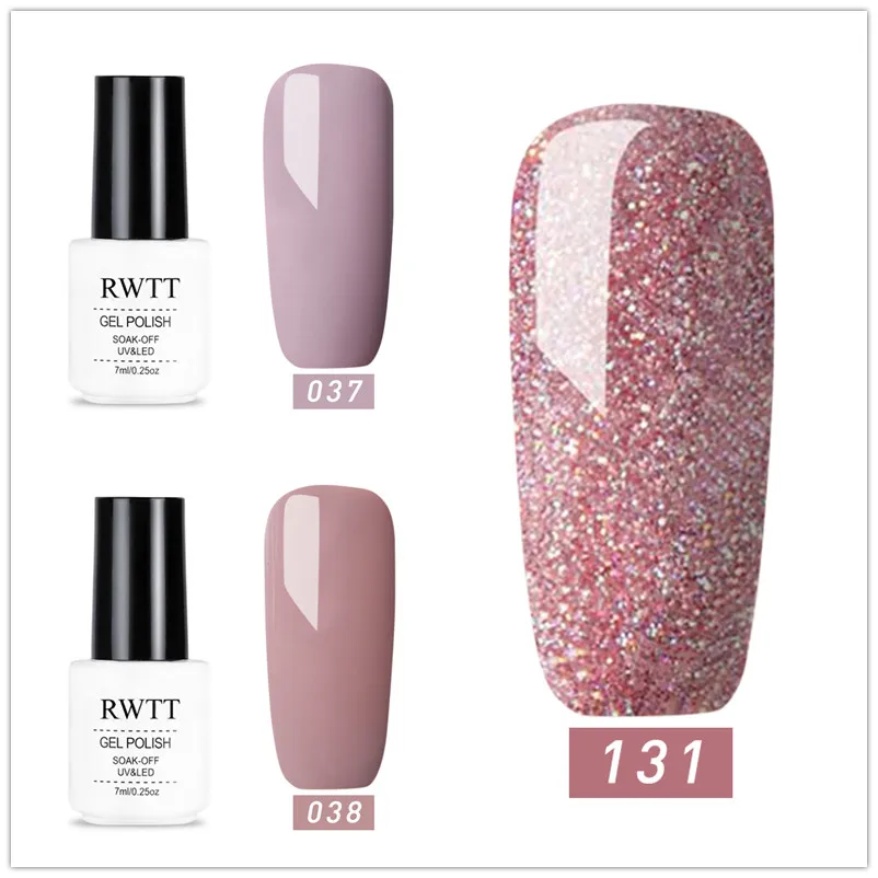 Suit 19-037A038A131 3 шт./компл.) RWTT Блеск УФ набор гель-лаков для ногтей с голографической отделкой блестками био-Гели Soak Off УФ Гель-лак для ногтей Лаки! полупостоянная блестящие ногтей L - Цвет: Suit 19-037A038A131