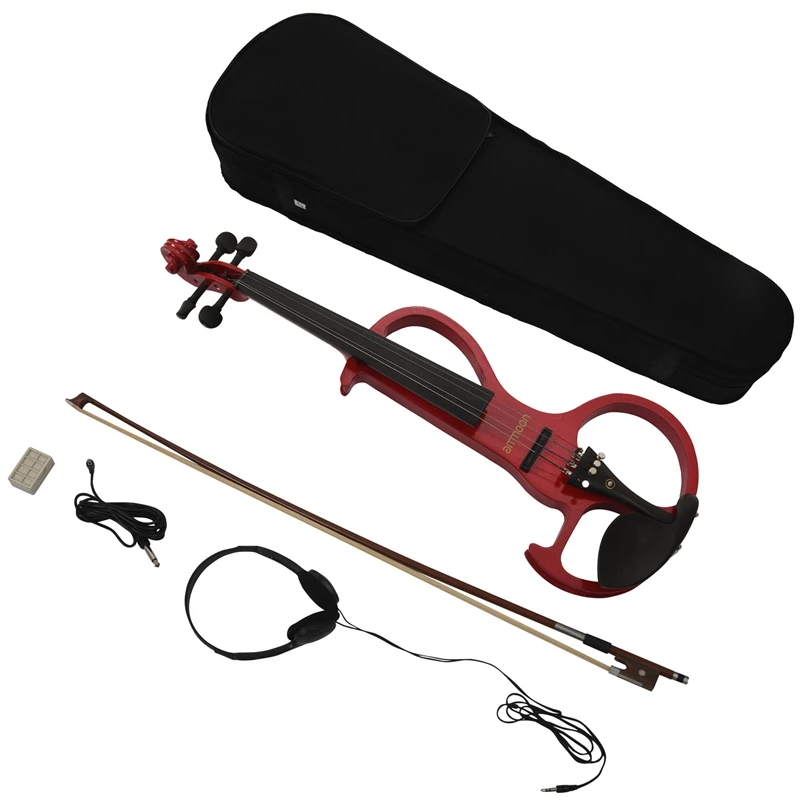 

Naomi Electric Violin 4/4 Solid Wood Electric Silent Violin Fiddle for Students Beginners New Set