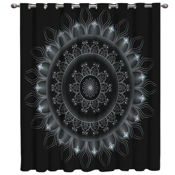 

Mandala Pattern Room Curtains Large Window Window Curtains Dark Curtain Lights Living Room Bathroom Fabric Drapes Indoor Kids