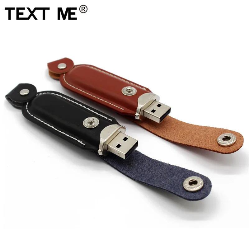 Usb флеш накопитель TEXT ME в кожаном корпусе 2 цвета usb 0 4 ГБ 8 16 32 64 ГБ|USB