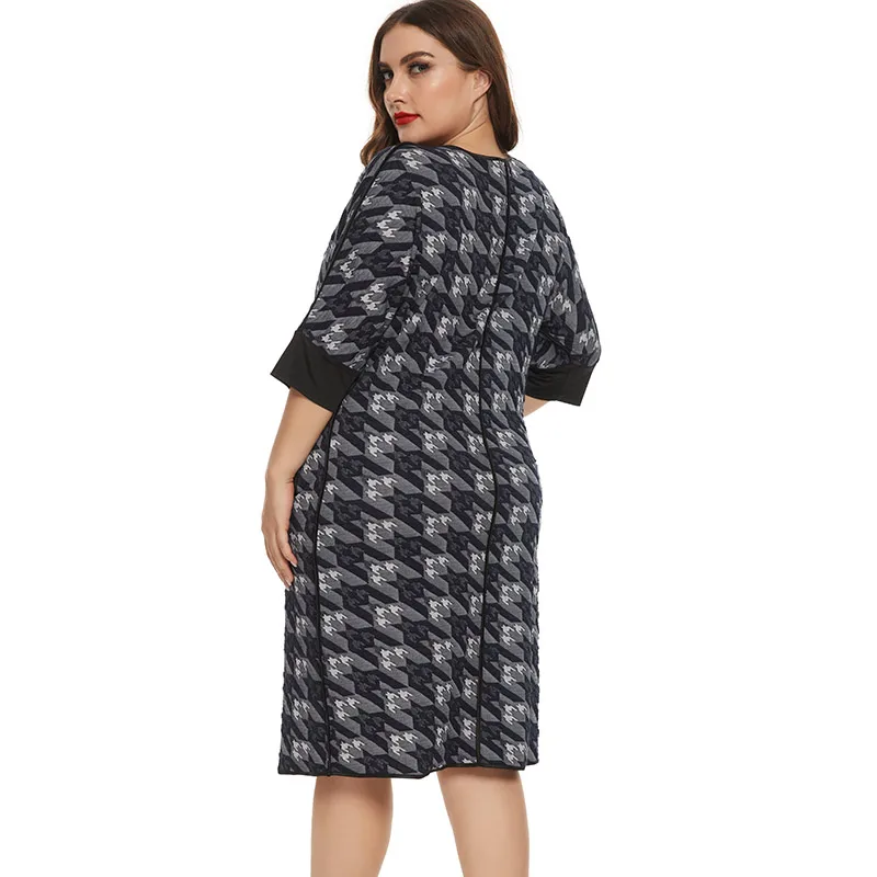 2020 Fall womens Long sleeves Printed Dress fashion Ladies Retro party elegant Plus Size dresses Women Clothing 4XL 5XL 6XL