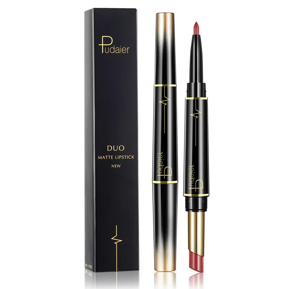 16 Colors Double Ended Sexy Matte Lipstick Lip Liner Pencils Waterproof Long Lasting Lips Makeup Cosmetics Tool TSLM2