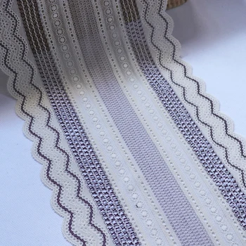 

2 yards/lot 21cm Wide Embroidered Stretch Elastic Lace Trim Khaki Lace Fabric Garment Accessories Bra Lingerie Sewing trimmings
