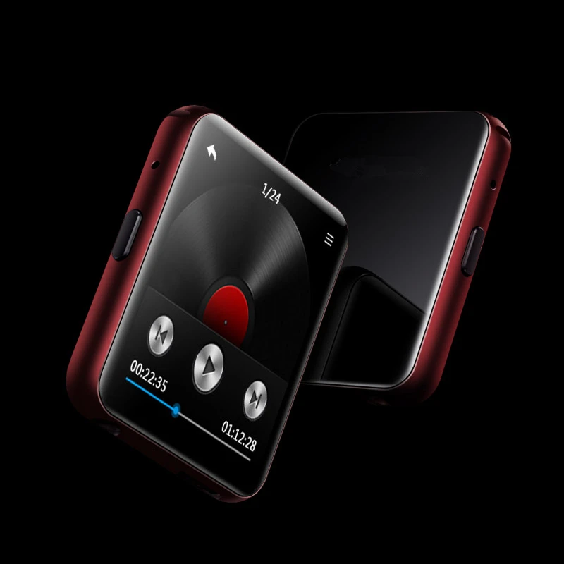 Мини MP3-плеер с зажимом, bluetooth, с 1,54 дюймовым сенсорным экраном, портативный MP3 музыкальный плеер, HiFi металлический аудио плеер с FM для бега - Цвет: Red with bluetooth