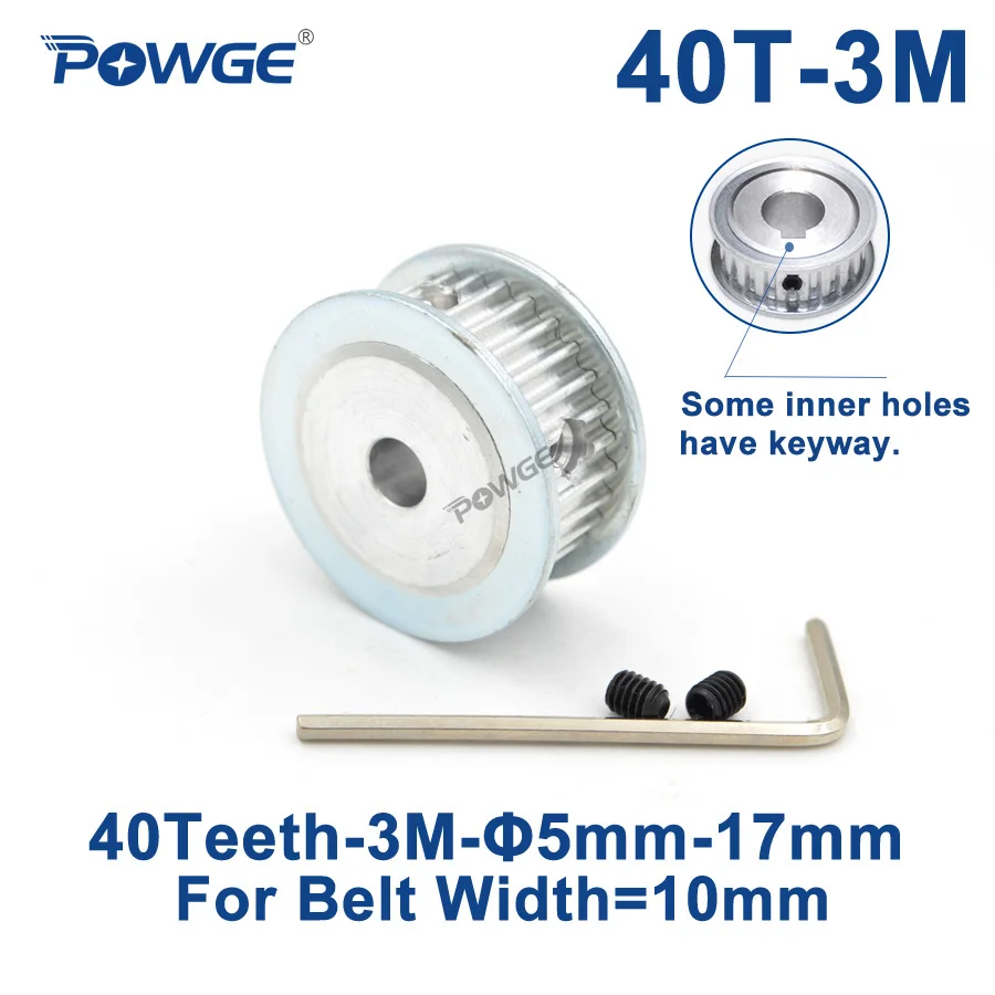 Power tranmistion 3M Type 40T 40 Teeth Timing Belt Pulleys 10mm Inner Bore 3mm Pitch 11mm Belt Width Fit for 10mm Width Belt 