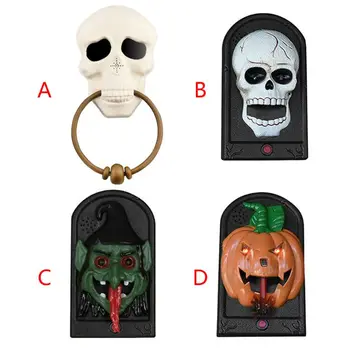 

Halloween Pumpkin Evil Witch Skull Door Bell Doorbell LED Eye Light Sound Props H55A