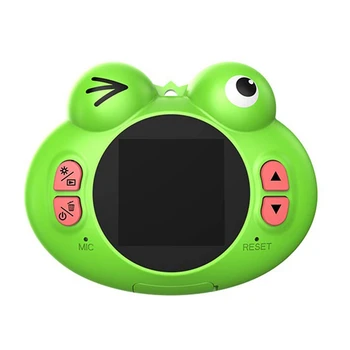 

RISE-Digital Camera For Kids,Cute Cartoon Frog Design Portable Compact Anti-Shake Rechargeable With Games Diy Video Effects Kids