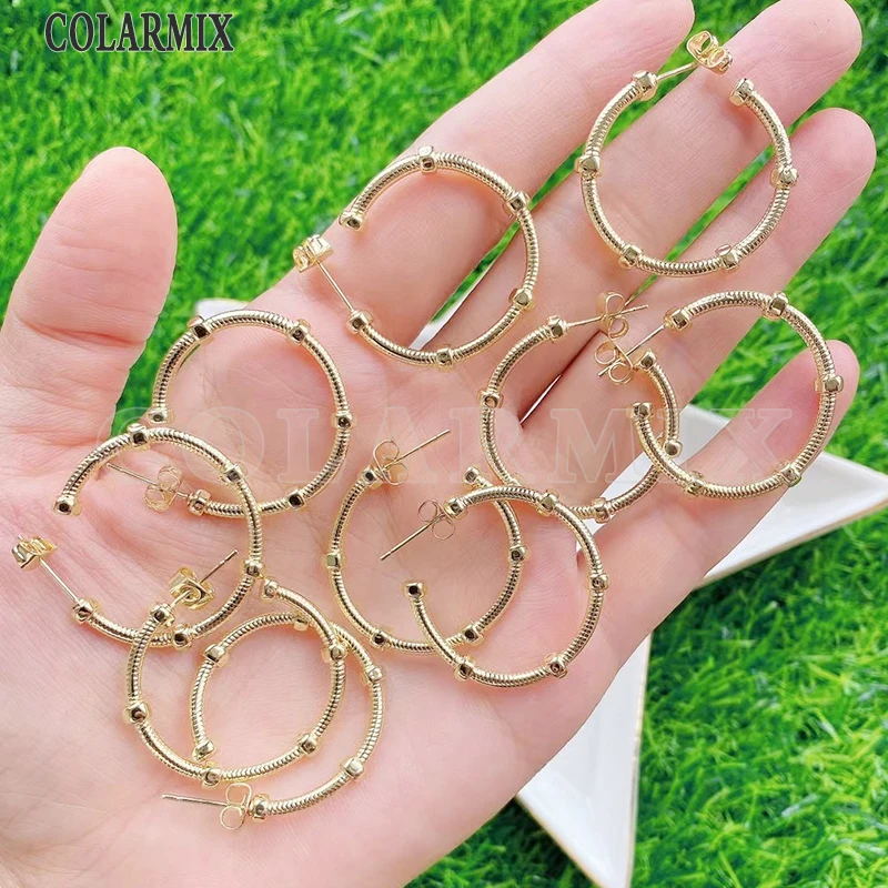 

8Pairs Gold Hoop earrings Fashion gold color metal Hoop earrings women earrings Gift for women jewelry 51703