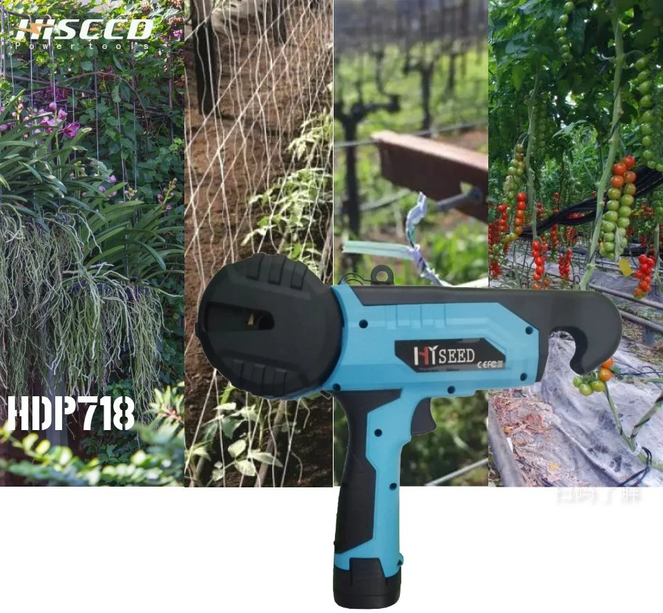 plants flower, tomato, vine, grapefruit use portable battery binding machine, automatic twist tie machine