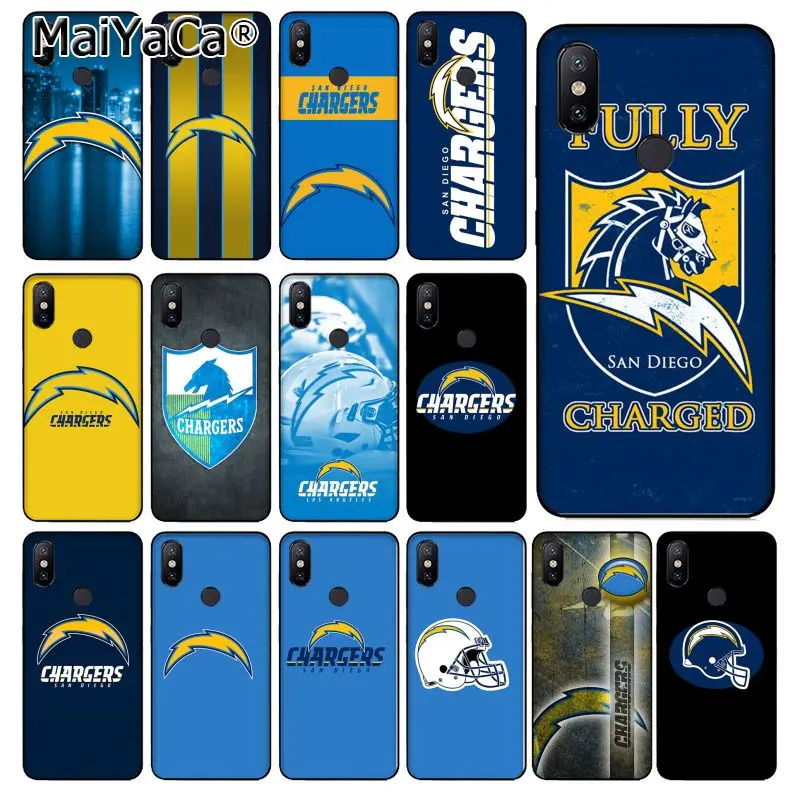 

MaiYaCa San Diego Chargers TPU Soft High Quality Phone Case for xiaomi mi 6 8 se note2 3 mix2 redmi 5 5plus note 4 5 5 cover
